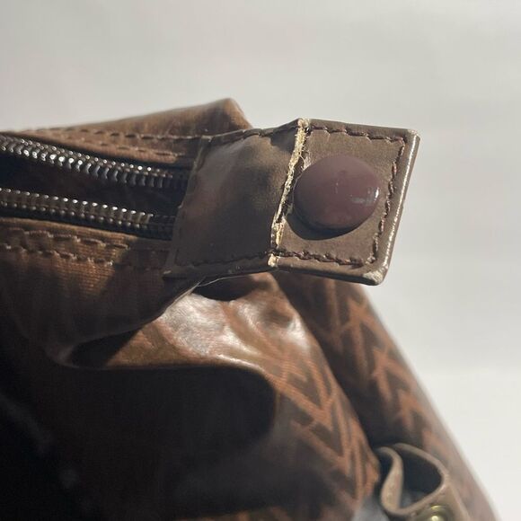 Mario Valentino Travel Boston Bag PVC Leather Brown - Picture 10 of 14